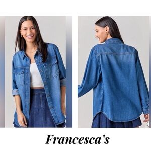 New Francesca’s Lizzie Oversized Denim Shacket